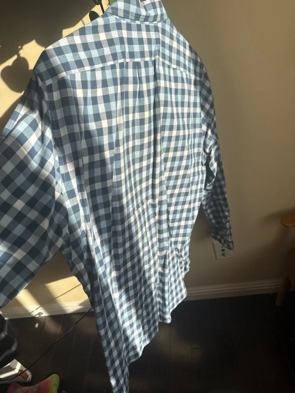 J.Crew Mens Classic Fit Button Down Shirt Blue White Gingham Check Long Sleeve 1